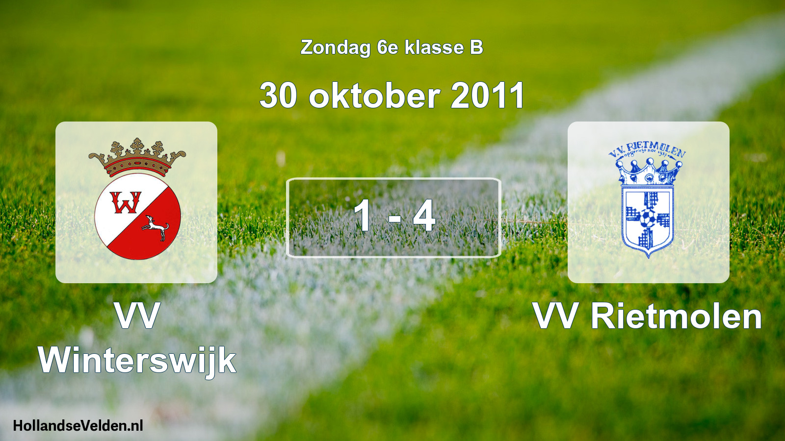 Total number of matches played: VV Winterswijk - VV Rietmolen 1 - 4 (30 October 2011)