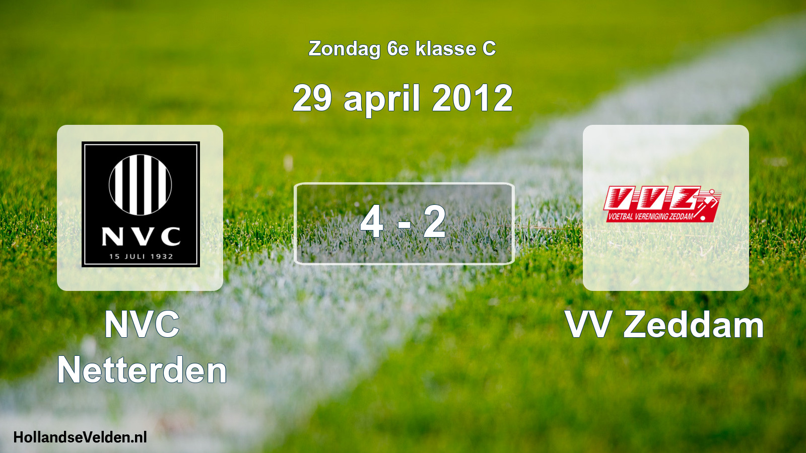 Total number of matches played: NVC Netterden - VV Zeddam 4 - 2 (29 April 2012)