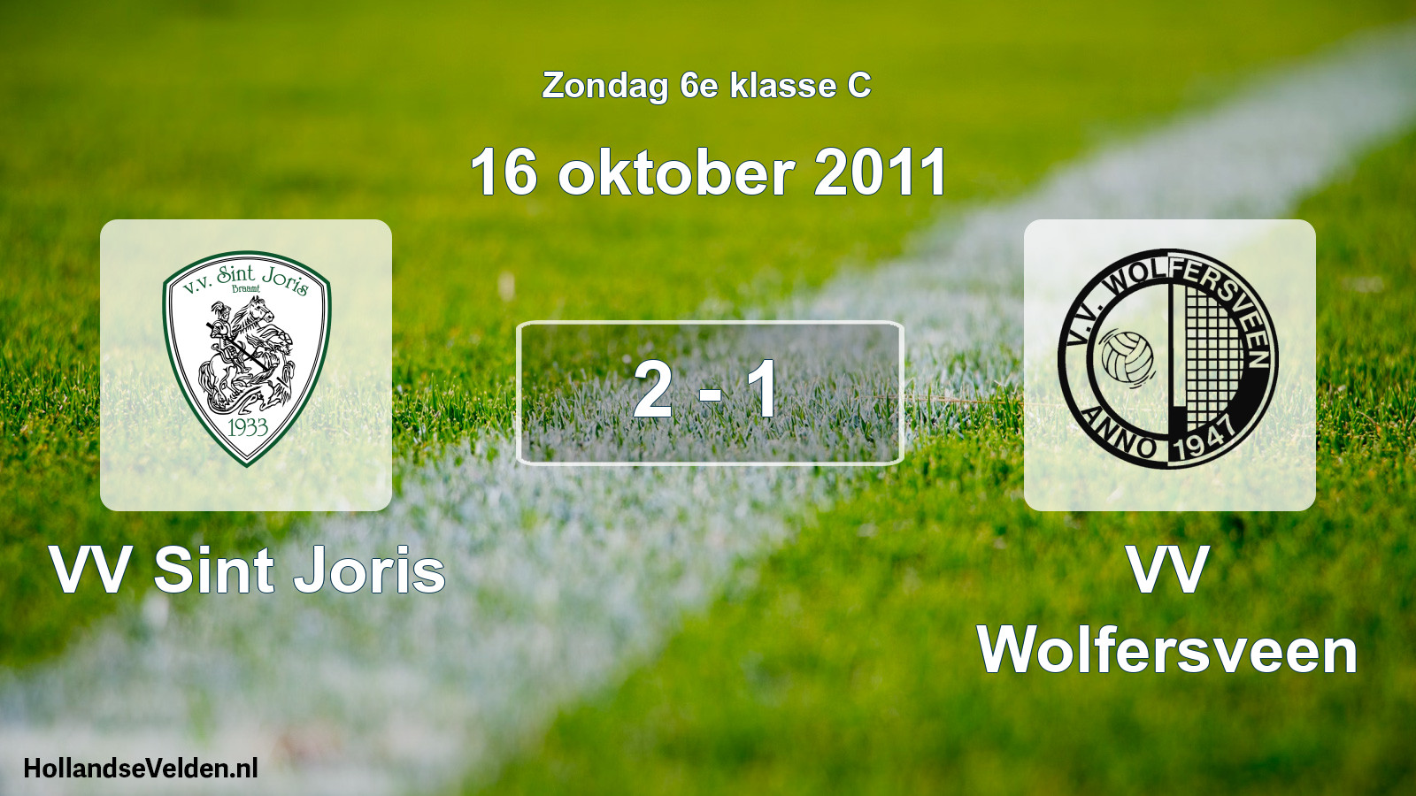 Total number of matches played: VV Sint Joris - VV Wolfersveen 2 - 1 (16 October 2011)