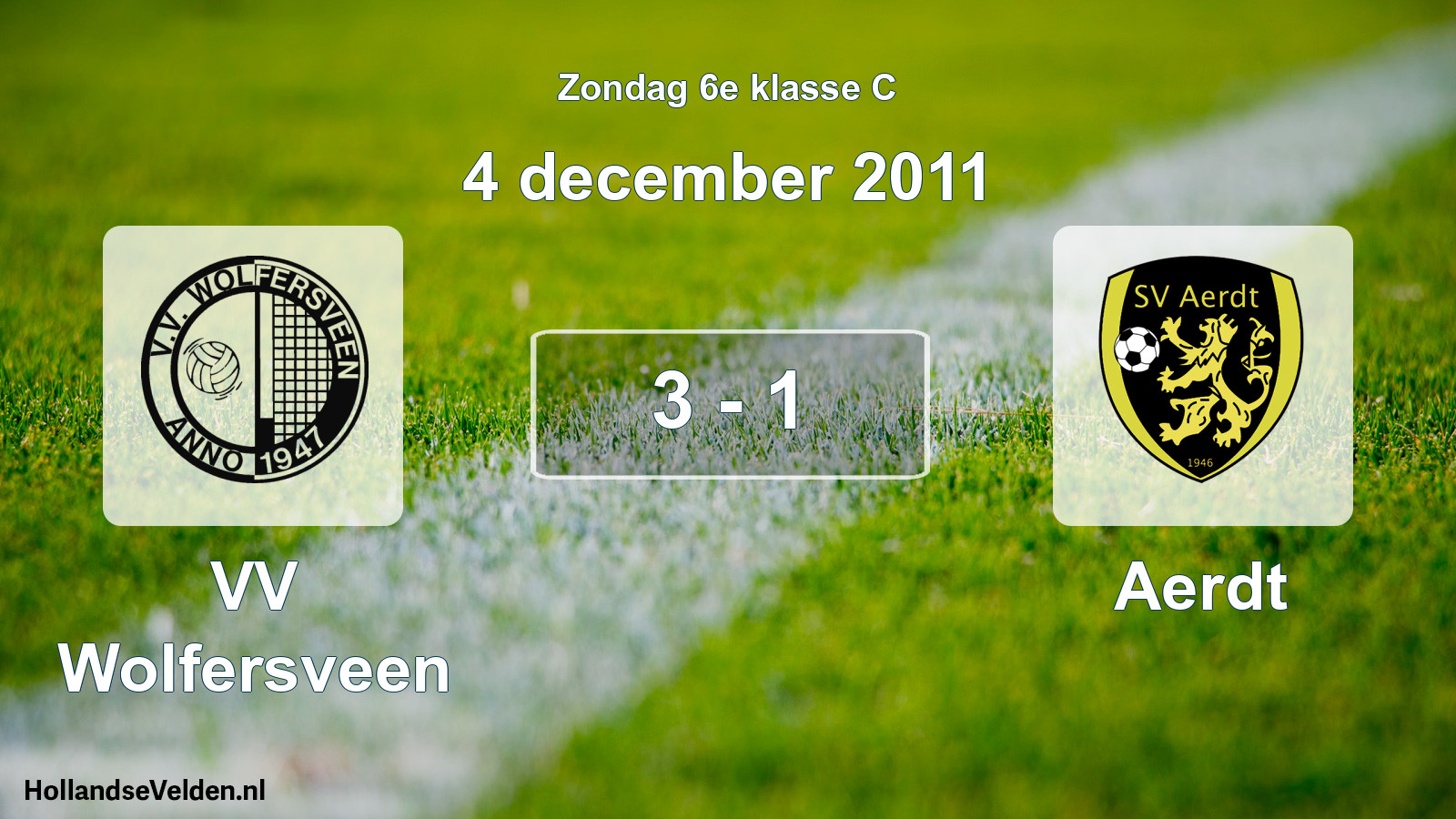 Total number of matches played: VV Wolfersveen - Aerdt 3 - 1 (4 December 2011)