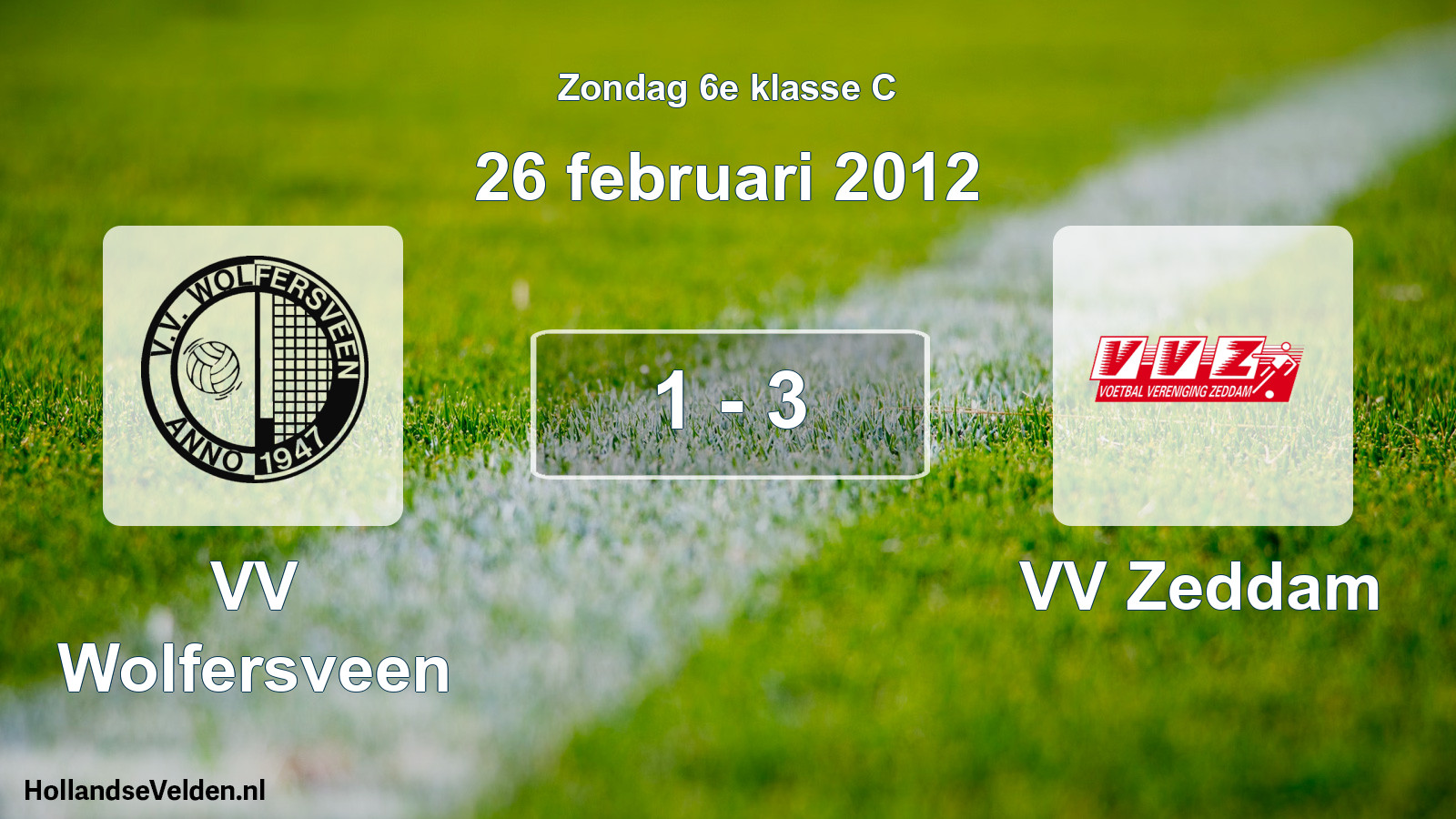 Total number of matches played: VV Wolfersveen - VV Zeddam 1 - 3 (26 February 2012)
