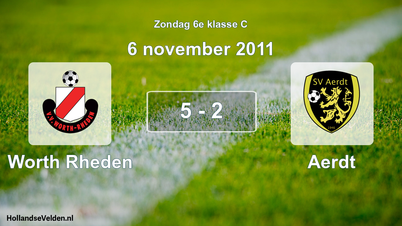 Total number of matches played: Worth Rheden - Aerdt 5 - 2 (6 November 2011)