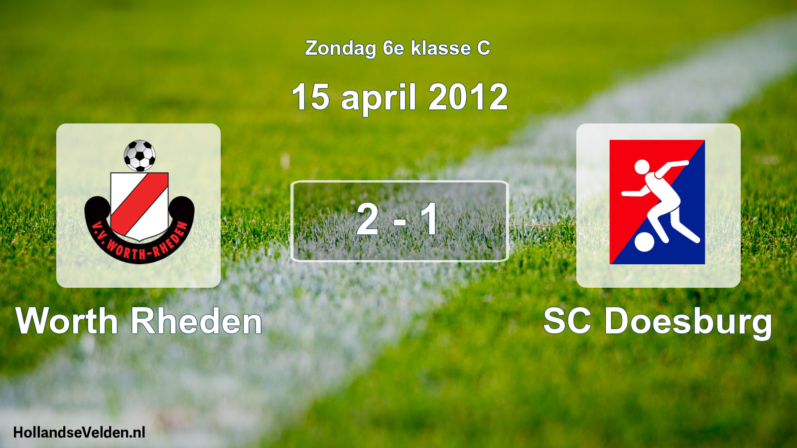 Total number of matches played: Worth Rheden - SC Doesburg 2 - 1 (15 April 2012)