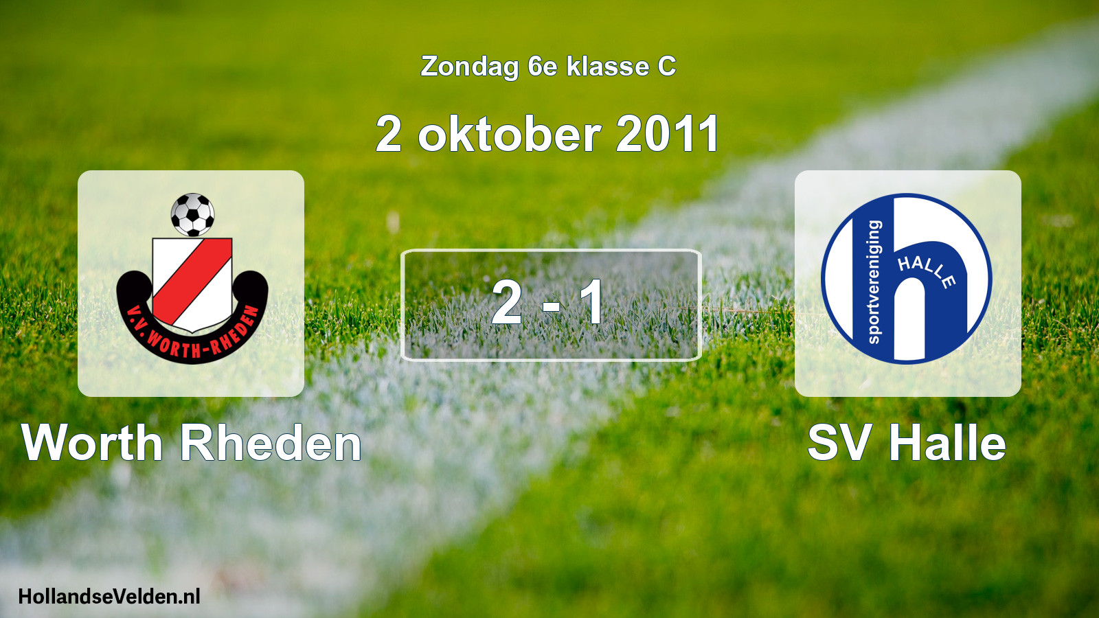 Total number of matches played: Worth Rheden - SV Halle 2 - 1 (2 October 2011)