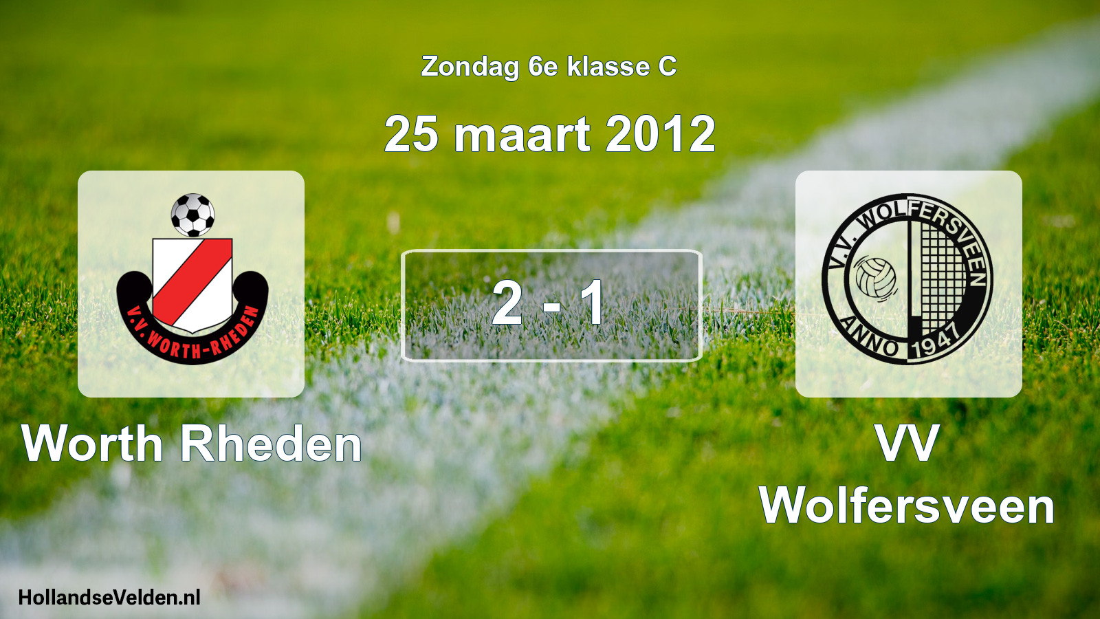 Total number of matches played: Worth Rheden - VV Wolfersveen 2 - 1 (25 March 2012)
