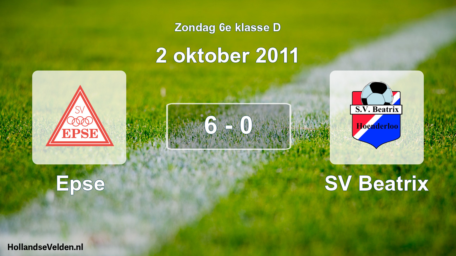 Total number of matches played: Epse - SV Beatrix 6 - 0 (2 October 2011)