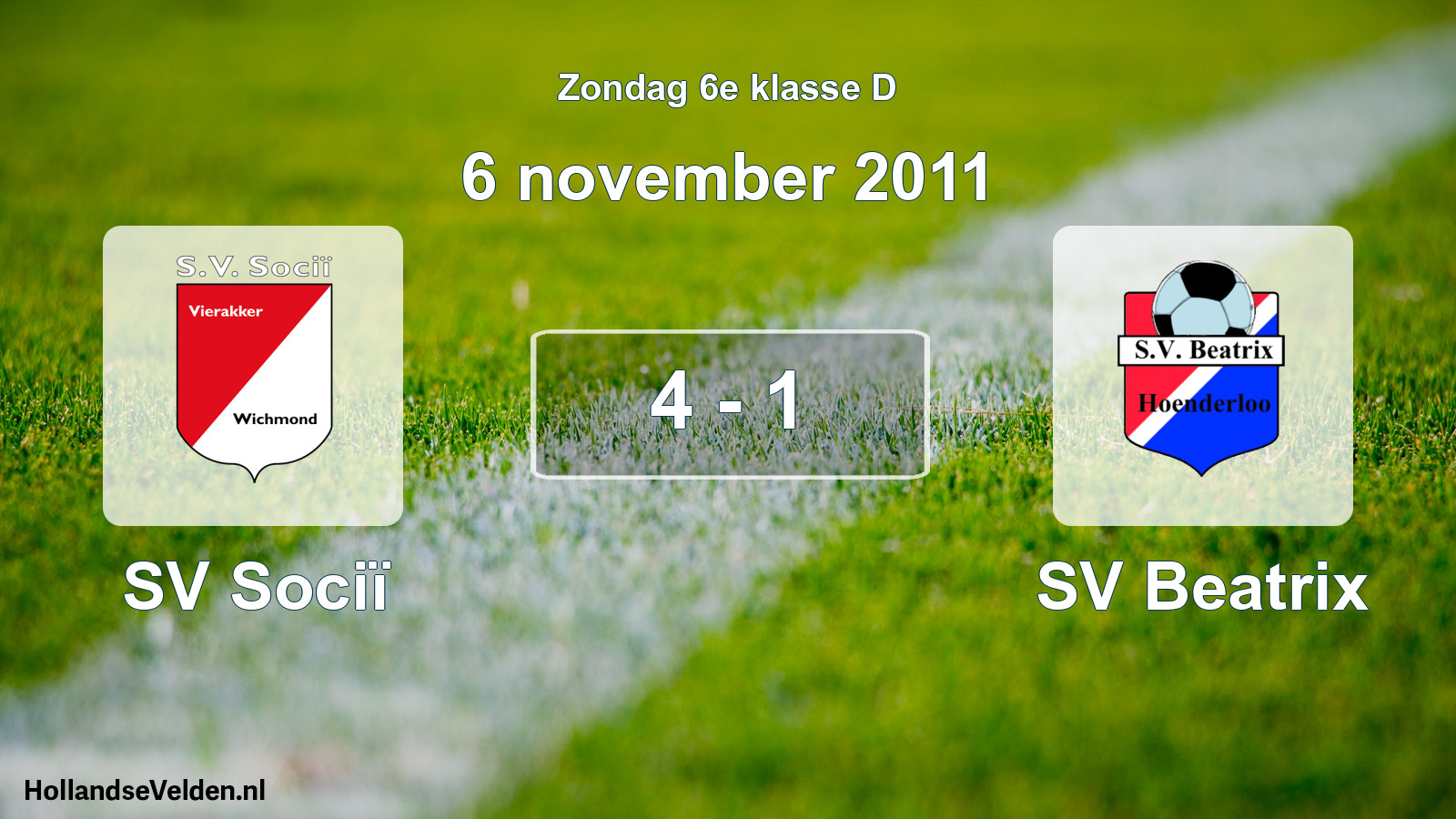 Total number of matches played: SV Sociï - SV Beatrix 4 - 1 (6 November 2011)