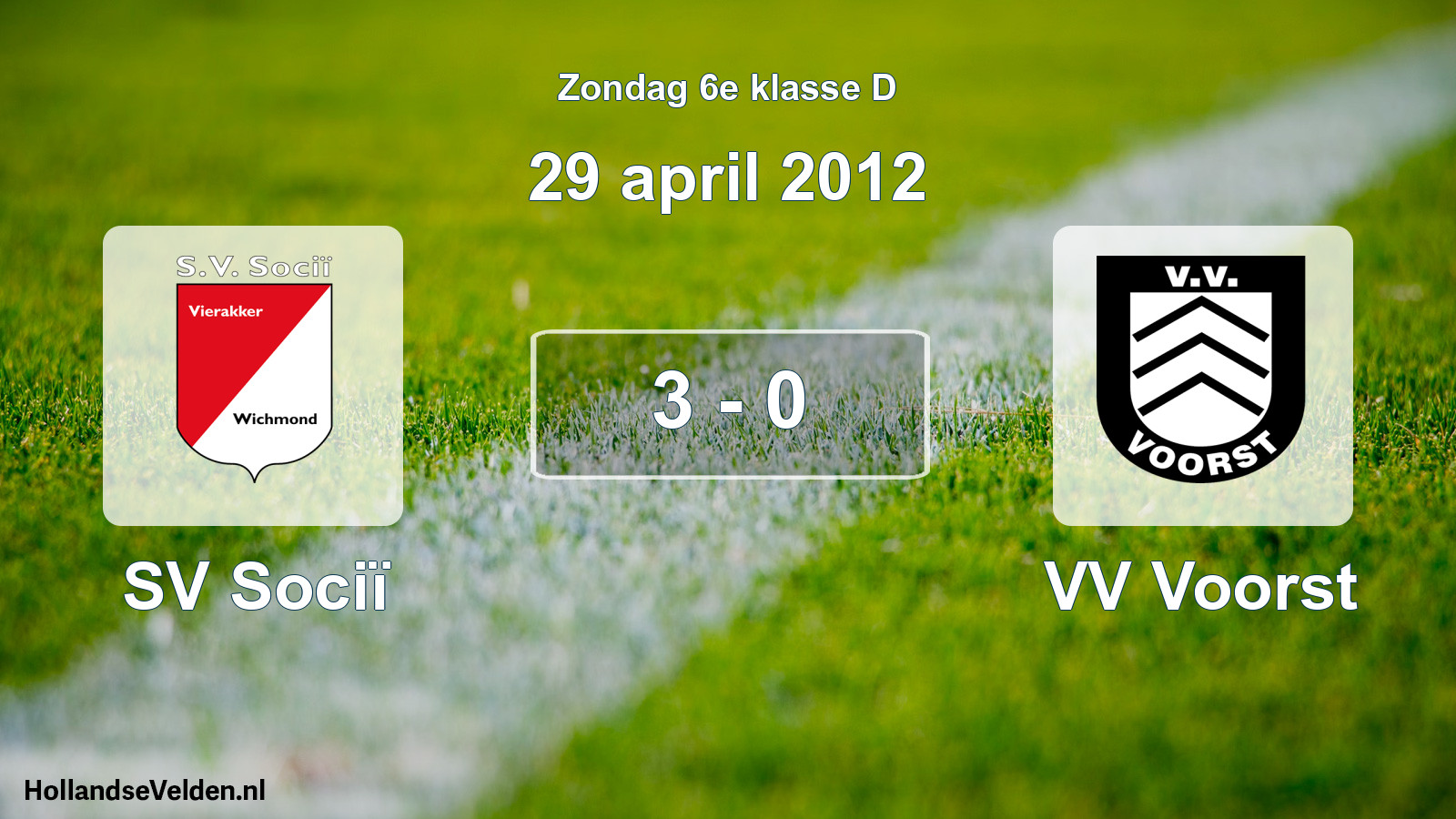 Total number of matches played: SV Sociï - VV Voorst 3 - 0 (29 April 2012)
