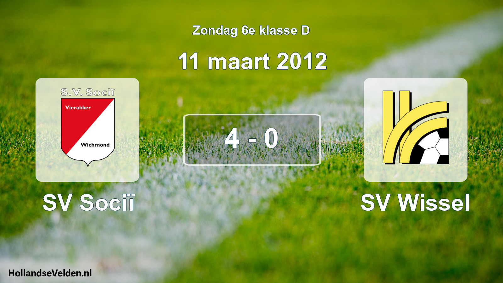 Total number of matches played: SV Sociï - SV Wissel 4 - 0 (11 March 2012)