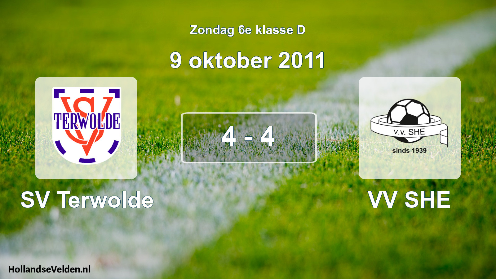 Total number of matches played: SV Terwolde - VV SHE 4 - 4 (9 October 2011)