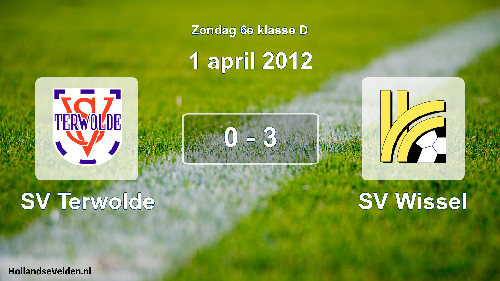 Total number of matches played: SV Terwolde - SV Wissel 0 - 3 (1 April 2012)
