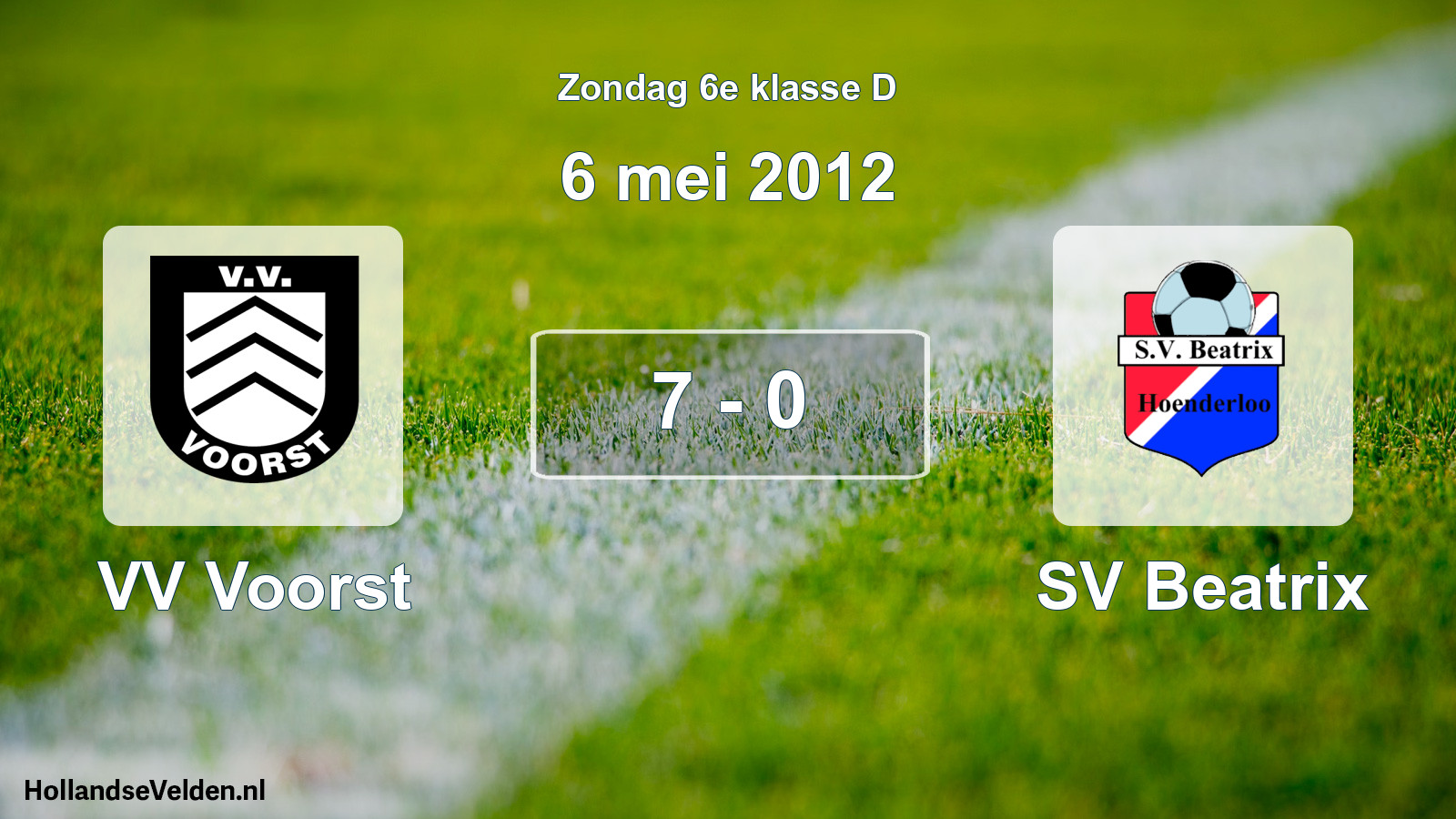 Total number of matches played: VV Voorst - SV Beatrix 7 - 0 (6 May 2012)