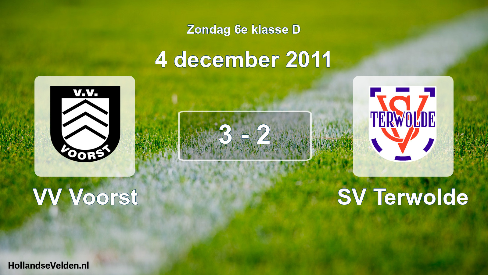 Total number of matches played: VV Voorst - SV Terwolde 3 - 2 (4 December 2011)
