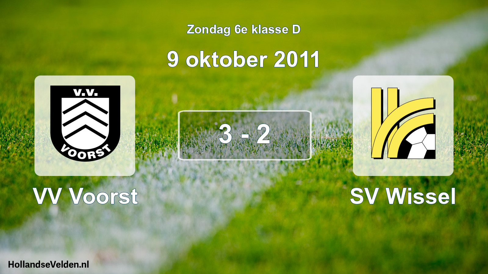 Total number of matches played: VV Voorst - SV Wissel 3 - 2 (9 October 2011)