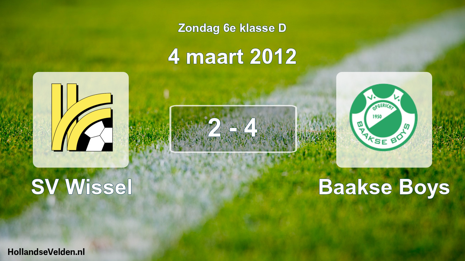 Total number of matches played: SV Wissel - Baakse Boys 2 - 4 (4 March 2012)