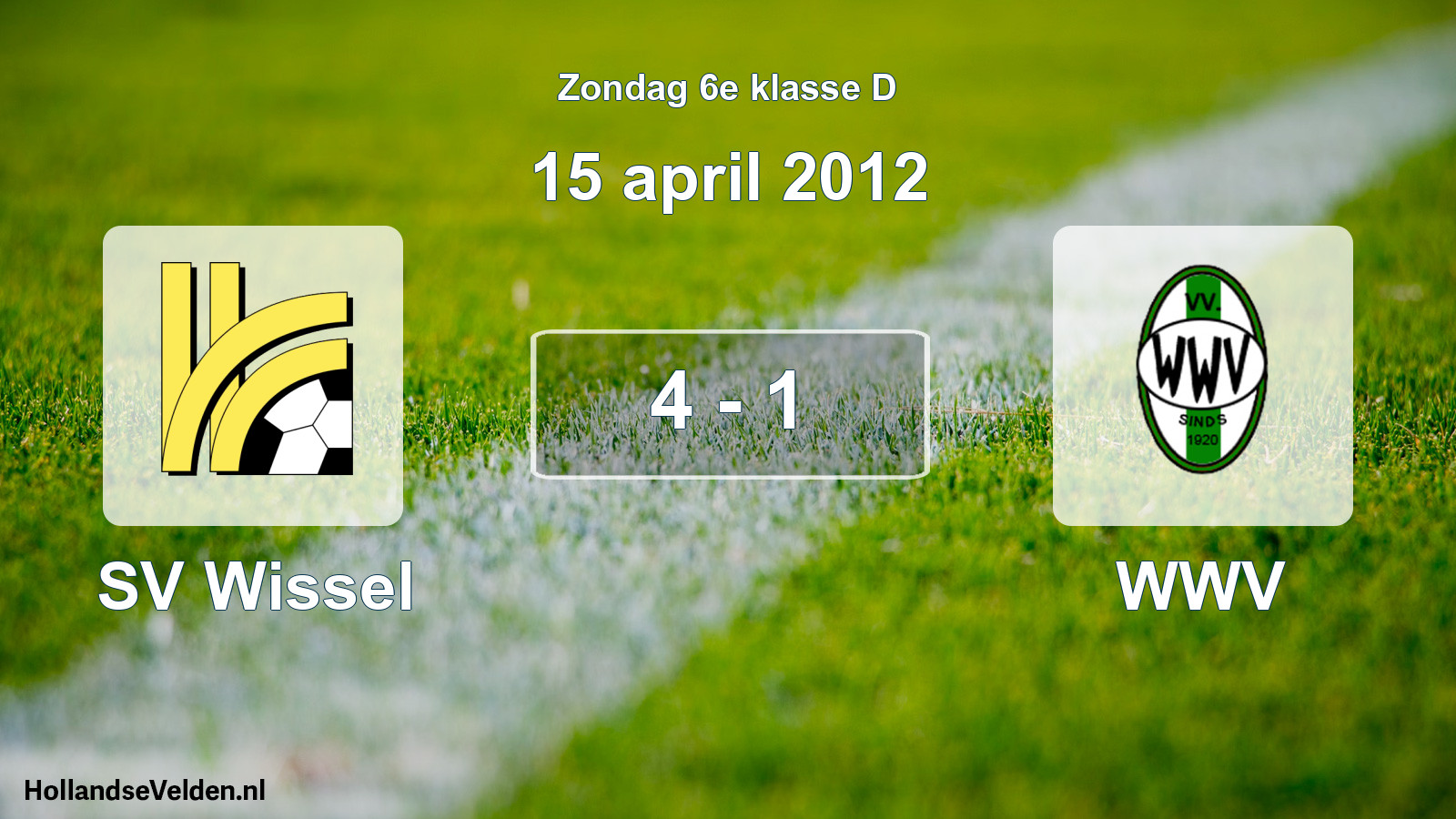 Total number of matches played: SV Wissel - WWV 4 - 1 (15 April 2012)