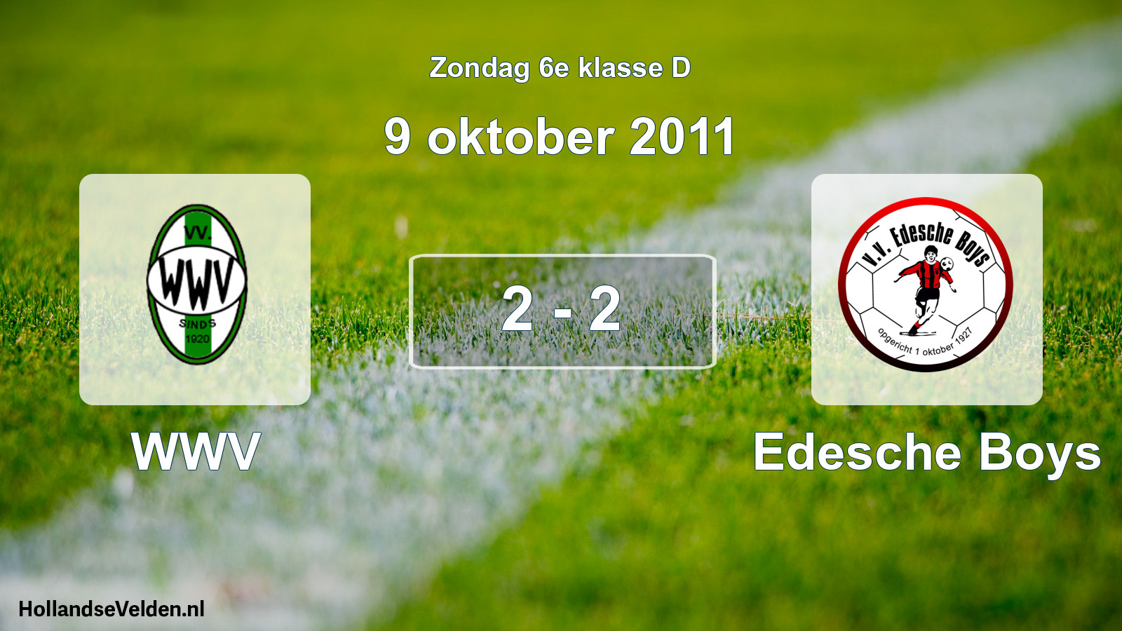 Total number of matches played: WWV - Edesche Boys 2 - 2 (9 October 2011)