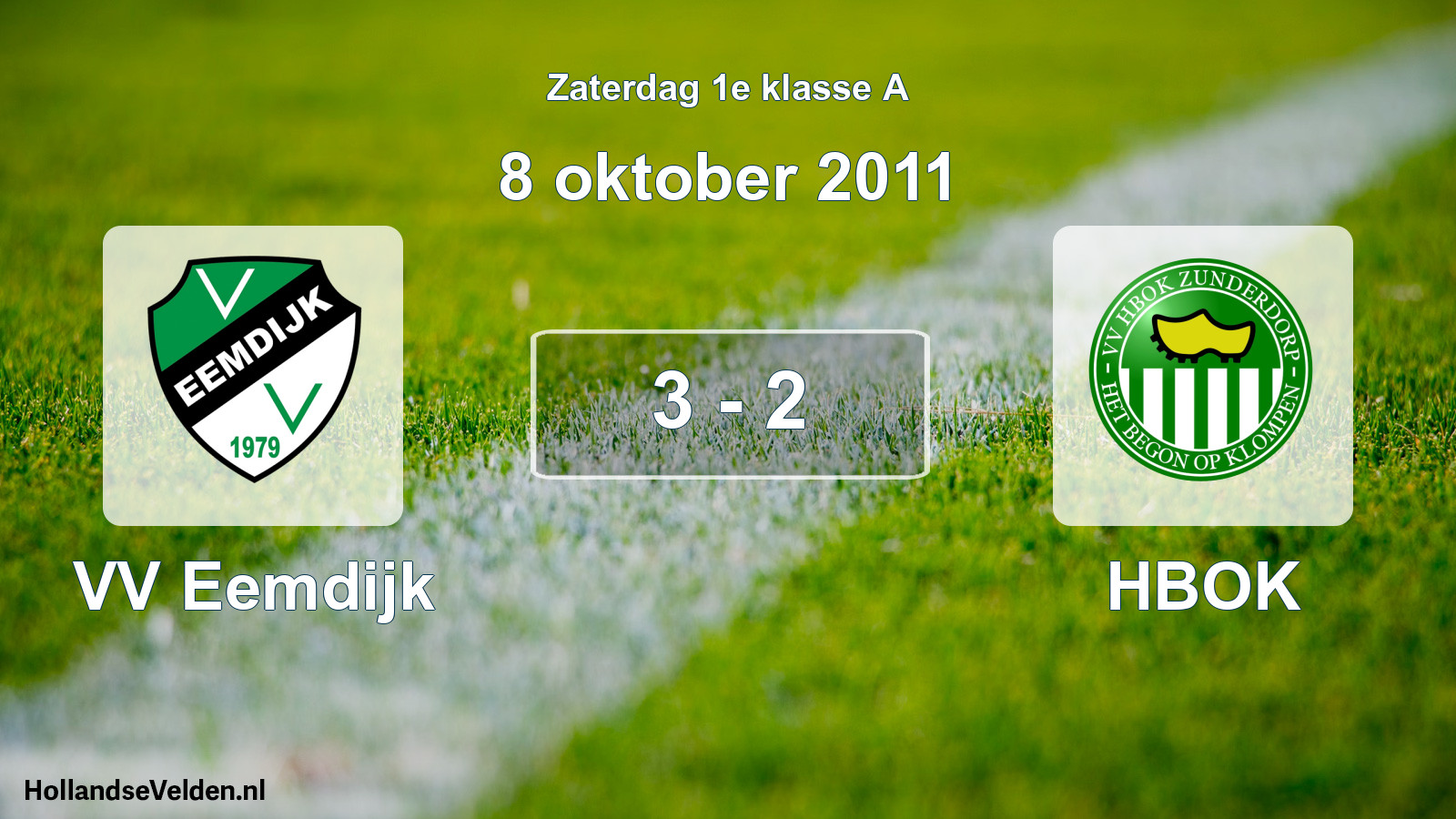 Total number of matches played: VV Eemdijk - HBOK 3 - 2 (8 October 2011)
