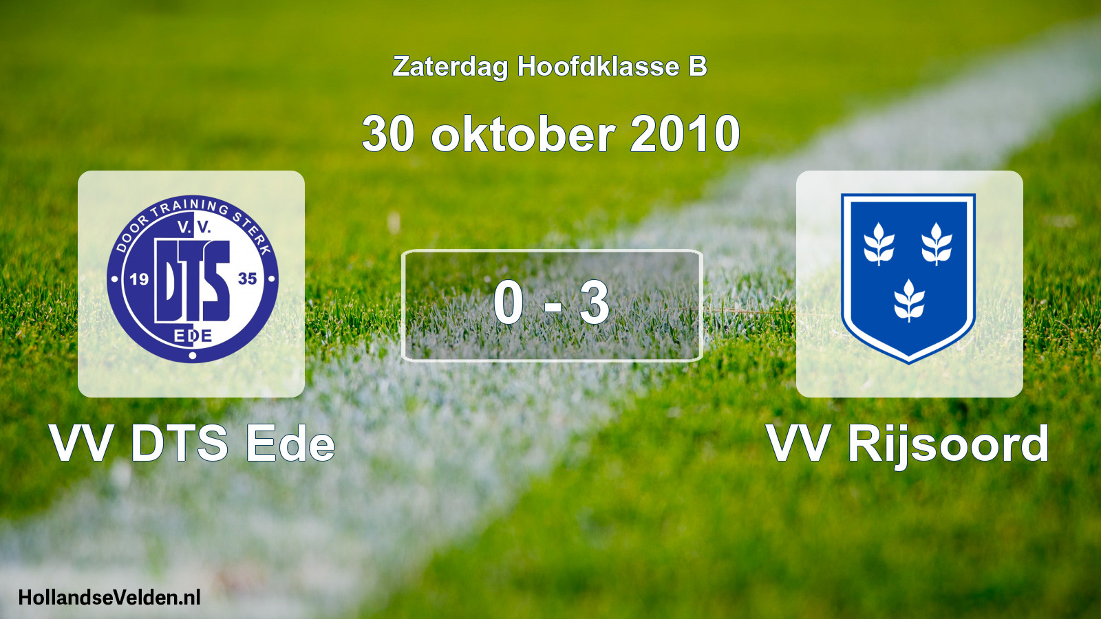 Total number of matches played: VV DTS Ede - VV Rijsoord 0 - 3 (30 October 2010)