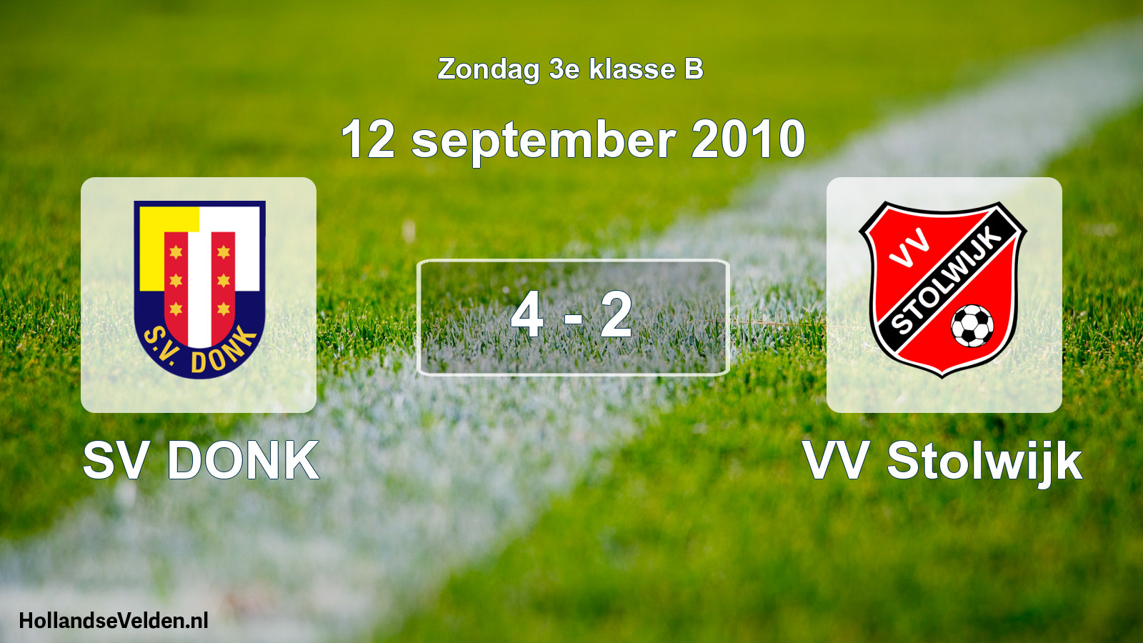 Total number of matches played: SV DONK - VV Stolwijk 4 - 2 (12 September 2010)