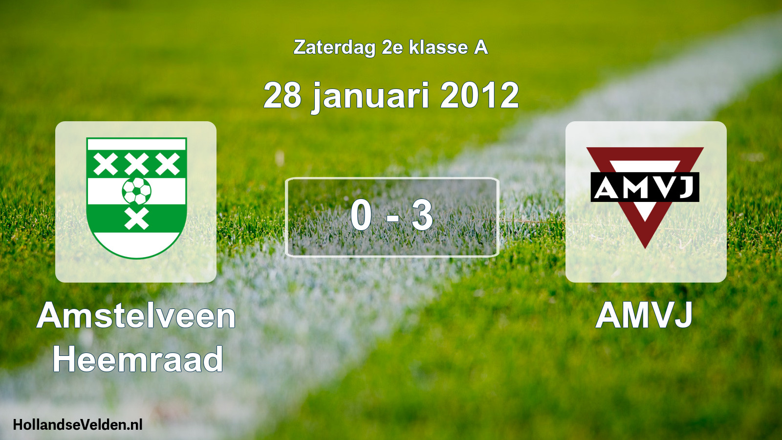 Total number of matches played: Amstelveen Heemraad - AMVJ 0 - 3 (28 January 2012)