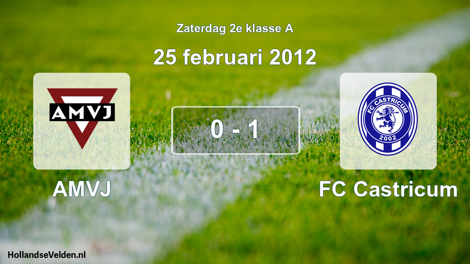 Total number of matches played: AMVJ - FC Castricum 0 - 1 (25 February 2012)