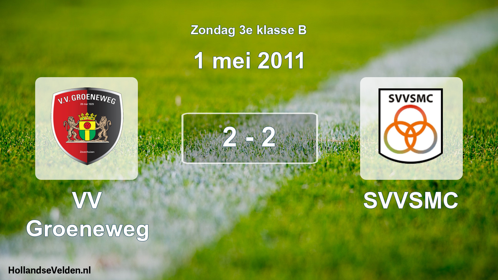 Total number of matches played: VV Groeneweg - SVVSMC 2 - 2 (1 May 2011)