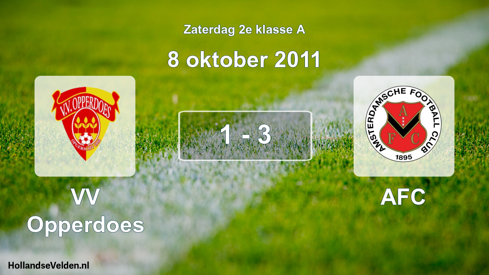 Total number of matches played: VV Opperdoes - AFC 1 - 3 (8 October 2011)