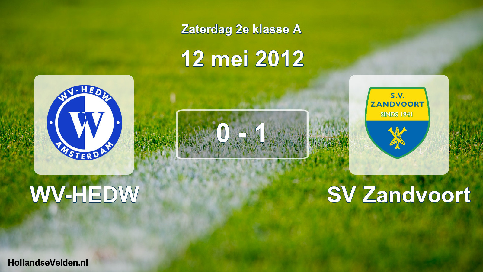 Total number of matches played: WV-HEDW - SV Zandvoort 0 - 1 (12 May 2012)