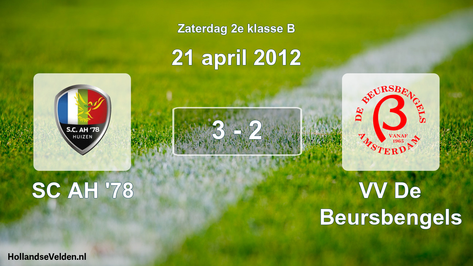 Total number of matches played: SC AH '78 - VV De Beursbengels 3 - 2 (21 April 2012)