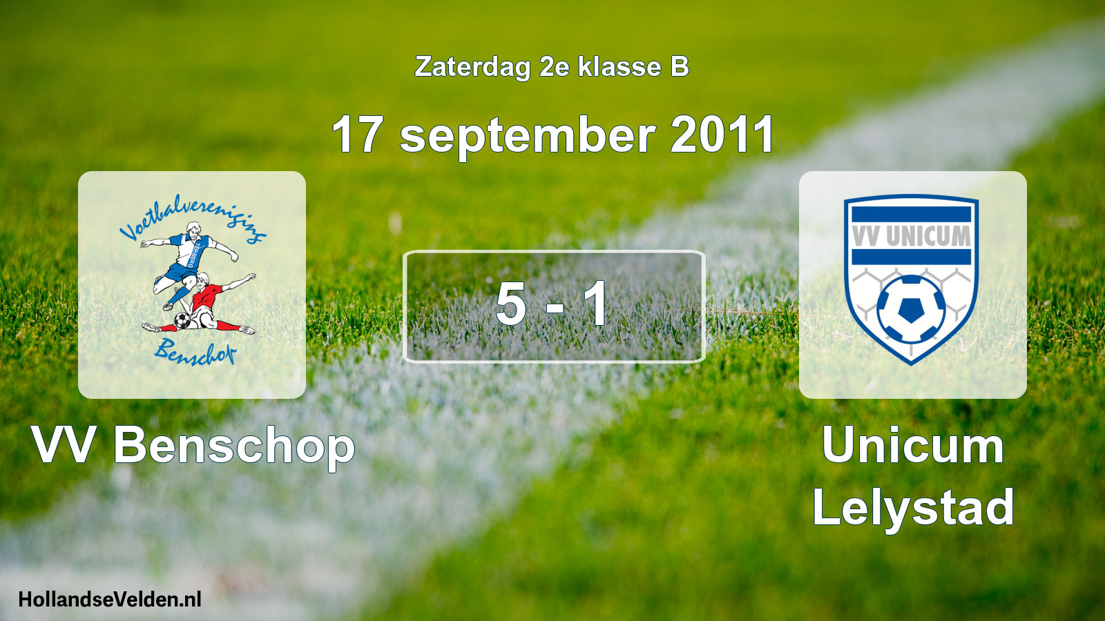 Total number of matches played: VV Benschop - Unicum Lelystad 5 - 1 (17 September 2011)