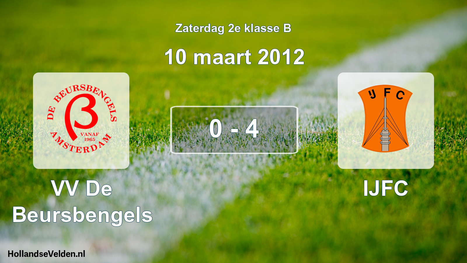 Total number of matches played: VV De Beursbengels - IJFC 0 - 4 (10 March 2012)