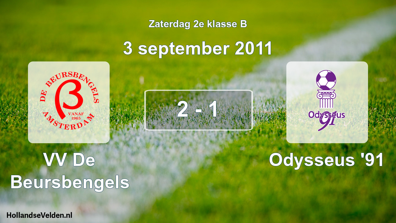 Total number of matches played: VV De Beursbengels - Odysseus '91 2 - 1 (3 September 2011)