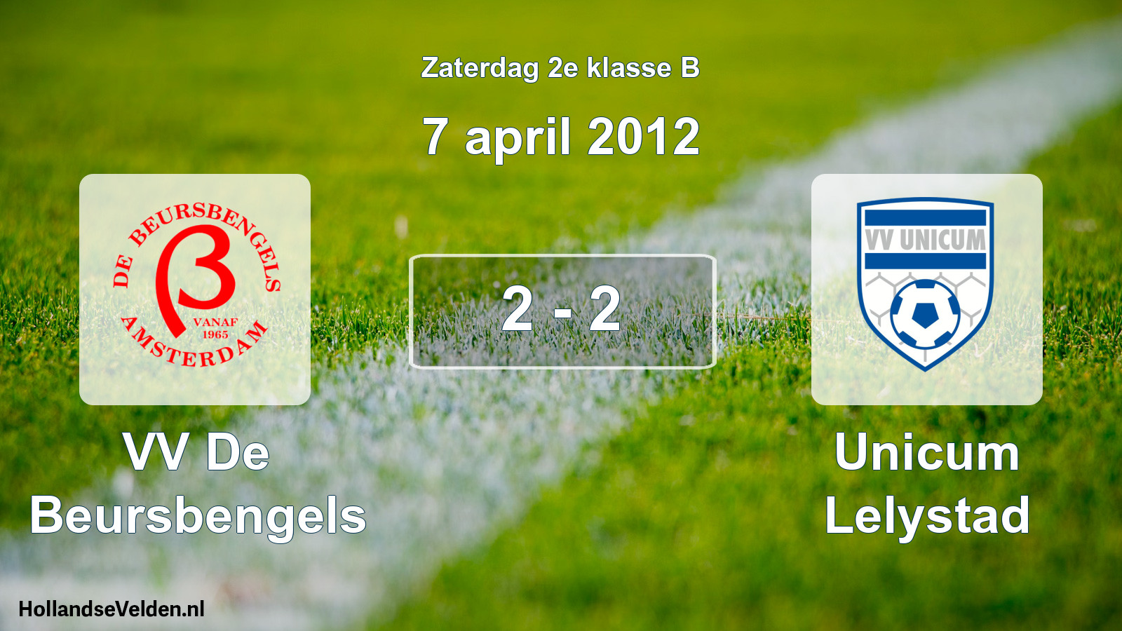 Total number of matches played: VV De Beursbengels - Unicum Lelystad 2 - 2 (7 April 2012)