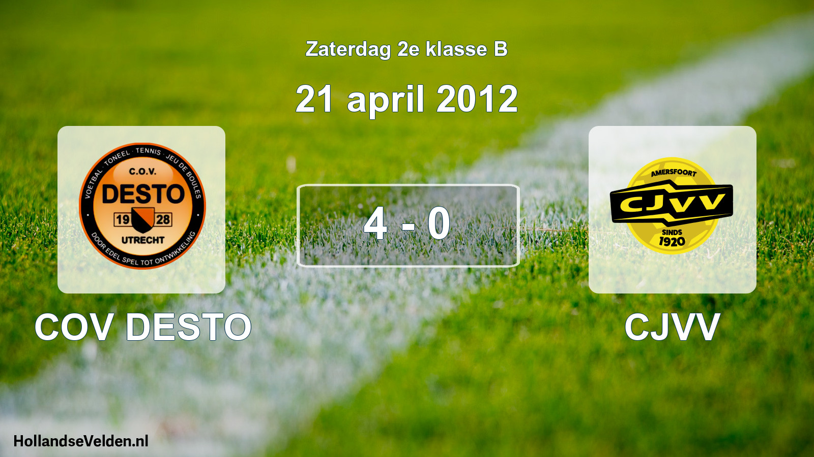 Total number of matches played: COV DESTO - CJVV 4 - 0 (21 April 2012)