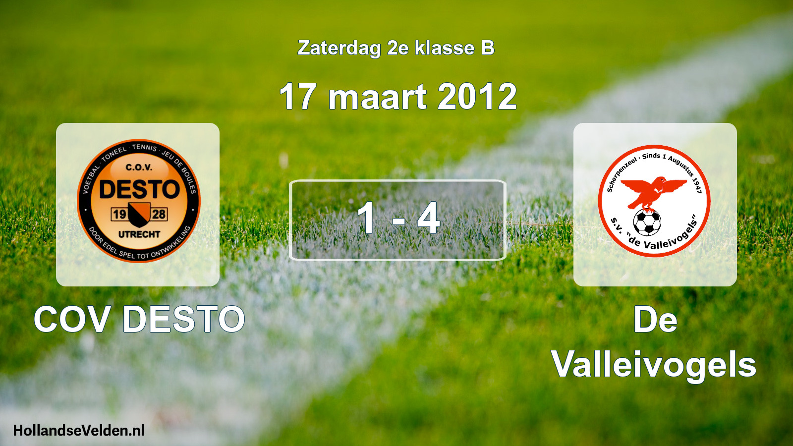 Total number of matches played: COV DESTO - De Valleivogels 1 - 4 (17 March 2012)