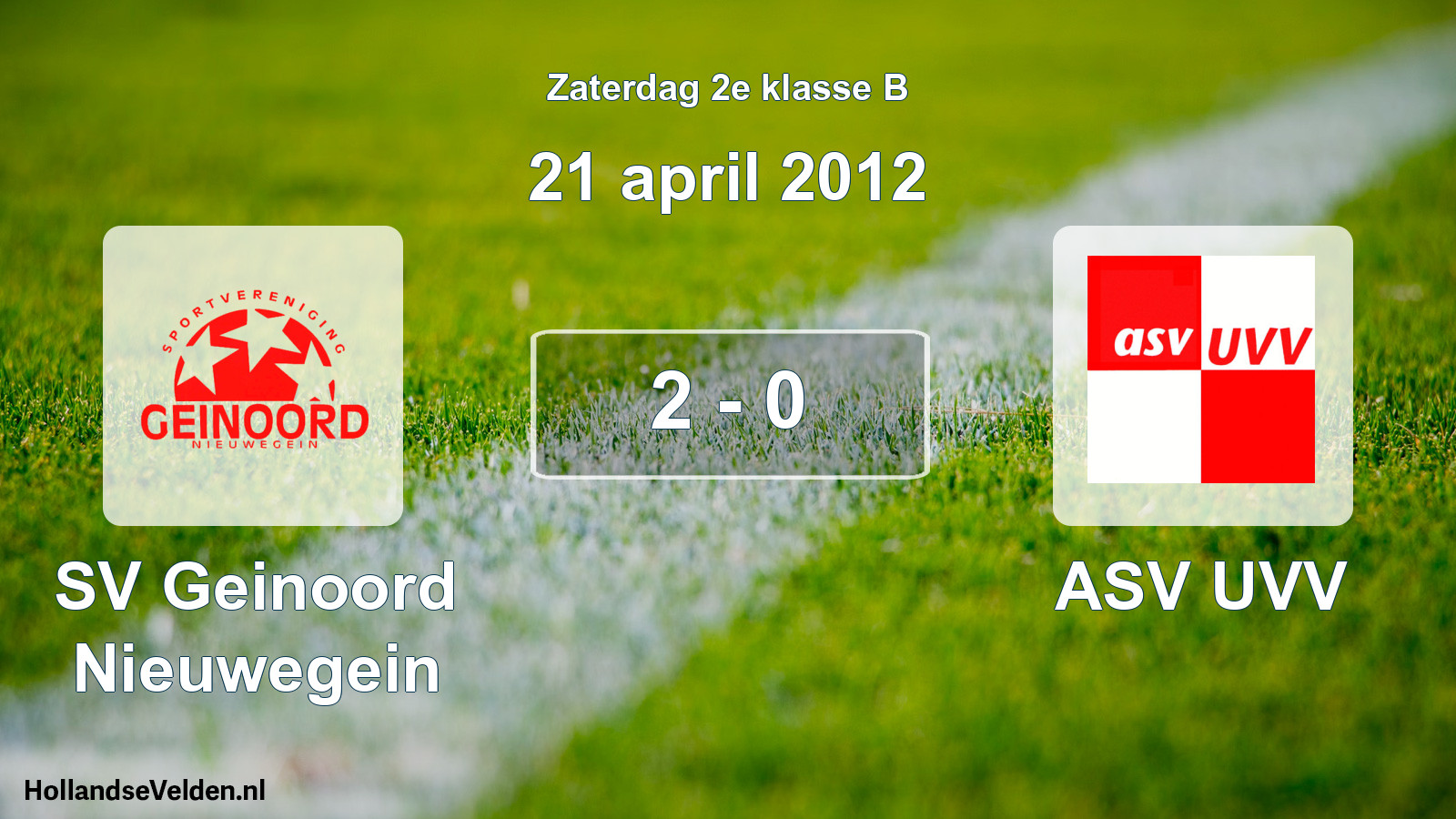 Total number of matches played: SV Geinoord Nieuwegein - ASV UVV 2 - 0 (21 April 2012)
