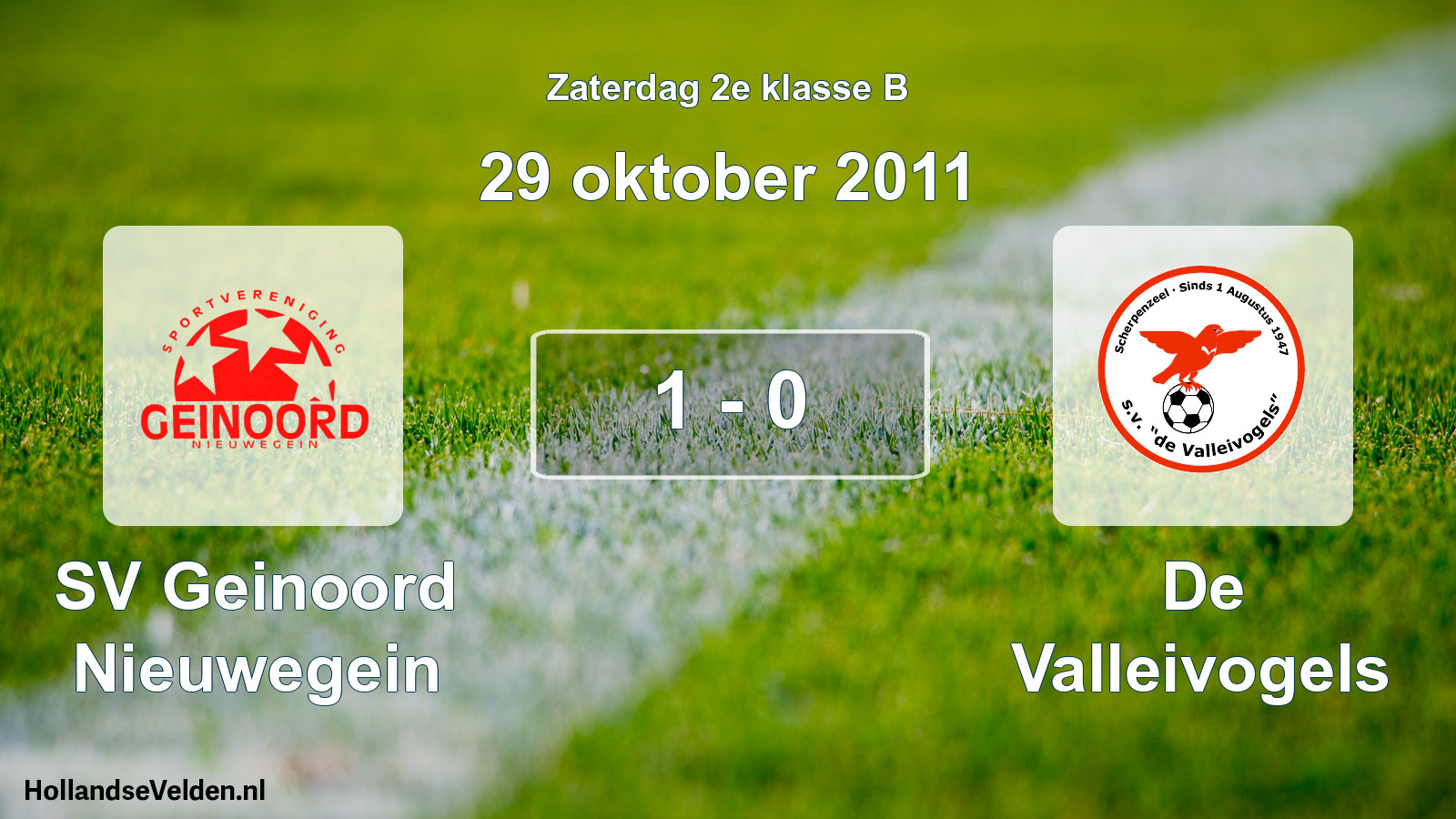 Total number of matches played: SV Geinoord Nieuwegein - De Valleivogels 1 - 0 (29 October 2011)