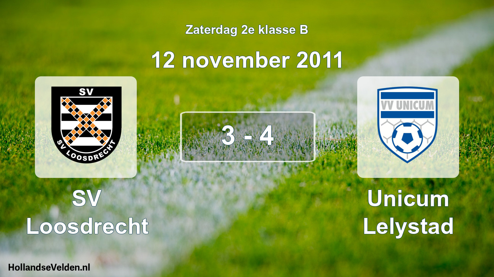Total number of matches played: SV Loosdrecht - Unicum Lelystad 3 - 4 (12 November 2011)