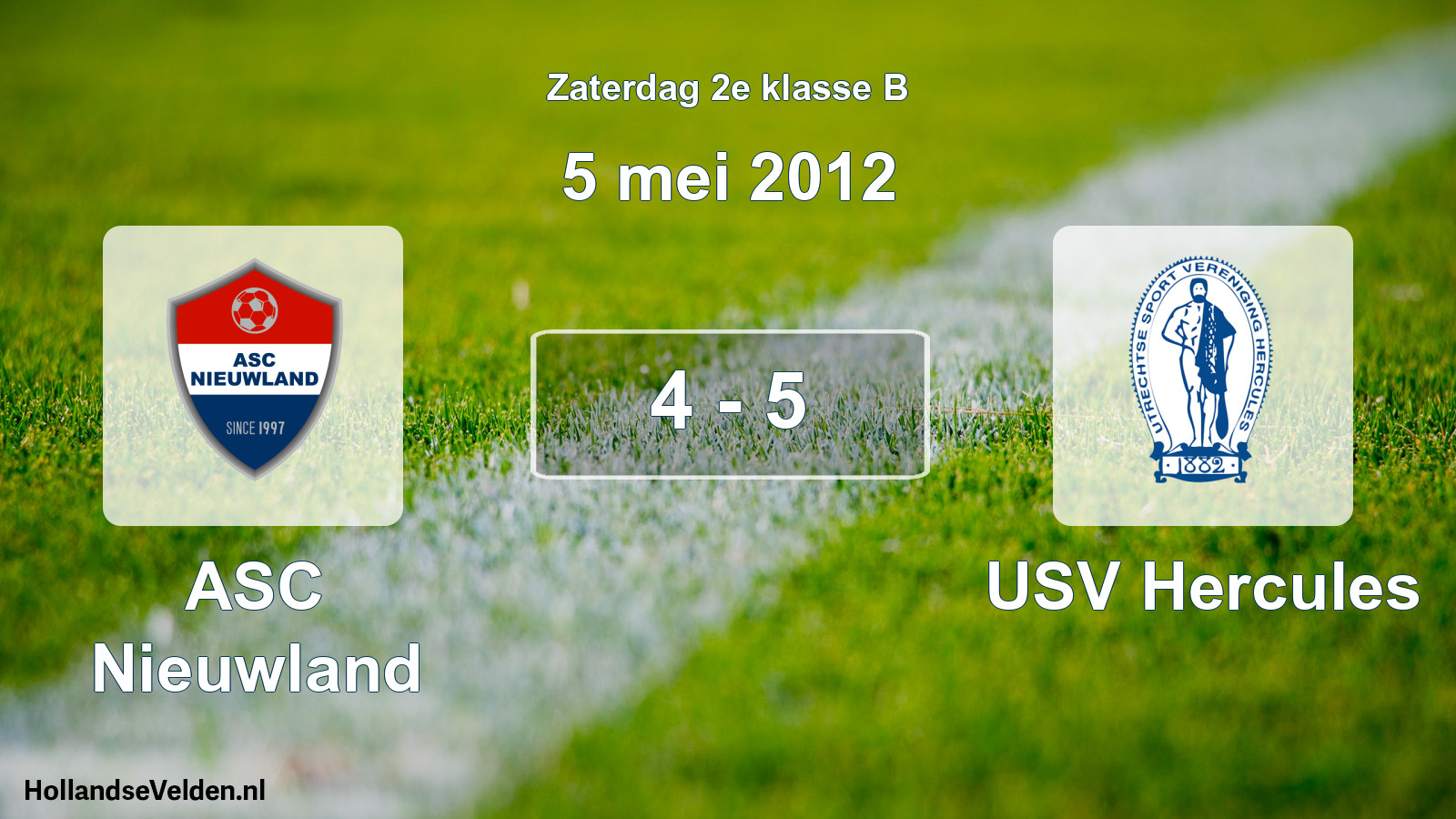 Total number of matches played: ASC Nieuwland - USV Hercules 4 - 5 (5 May 2012)