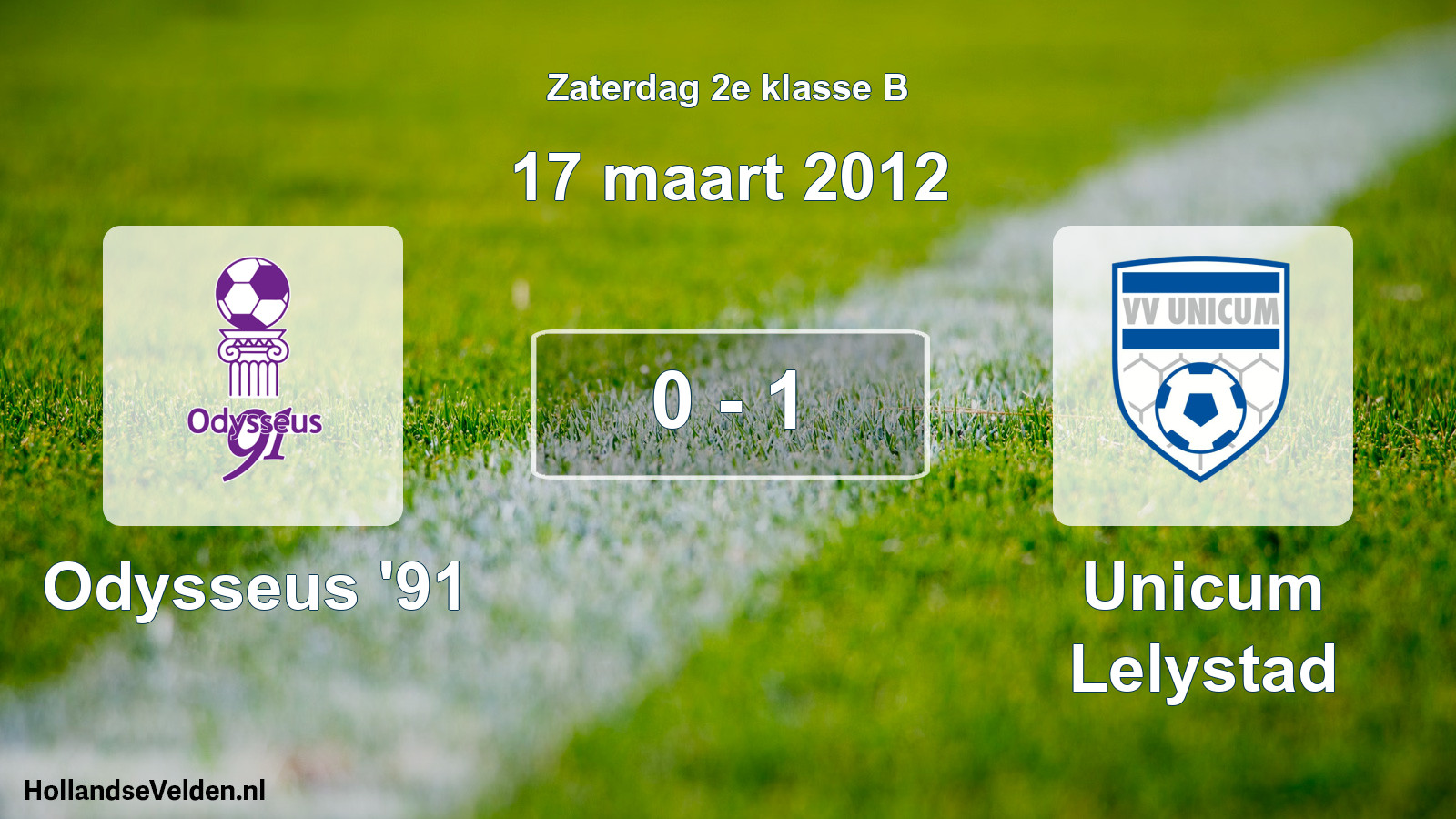Total number of matches played: Odysseus '91 - Unicum Lelystad 0 - 1 (17 March 2012)