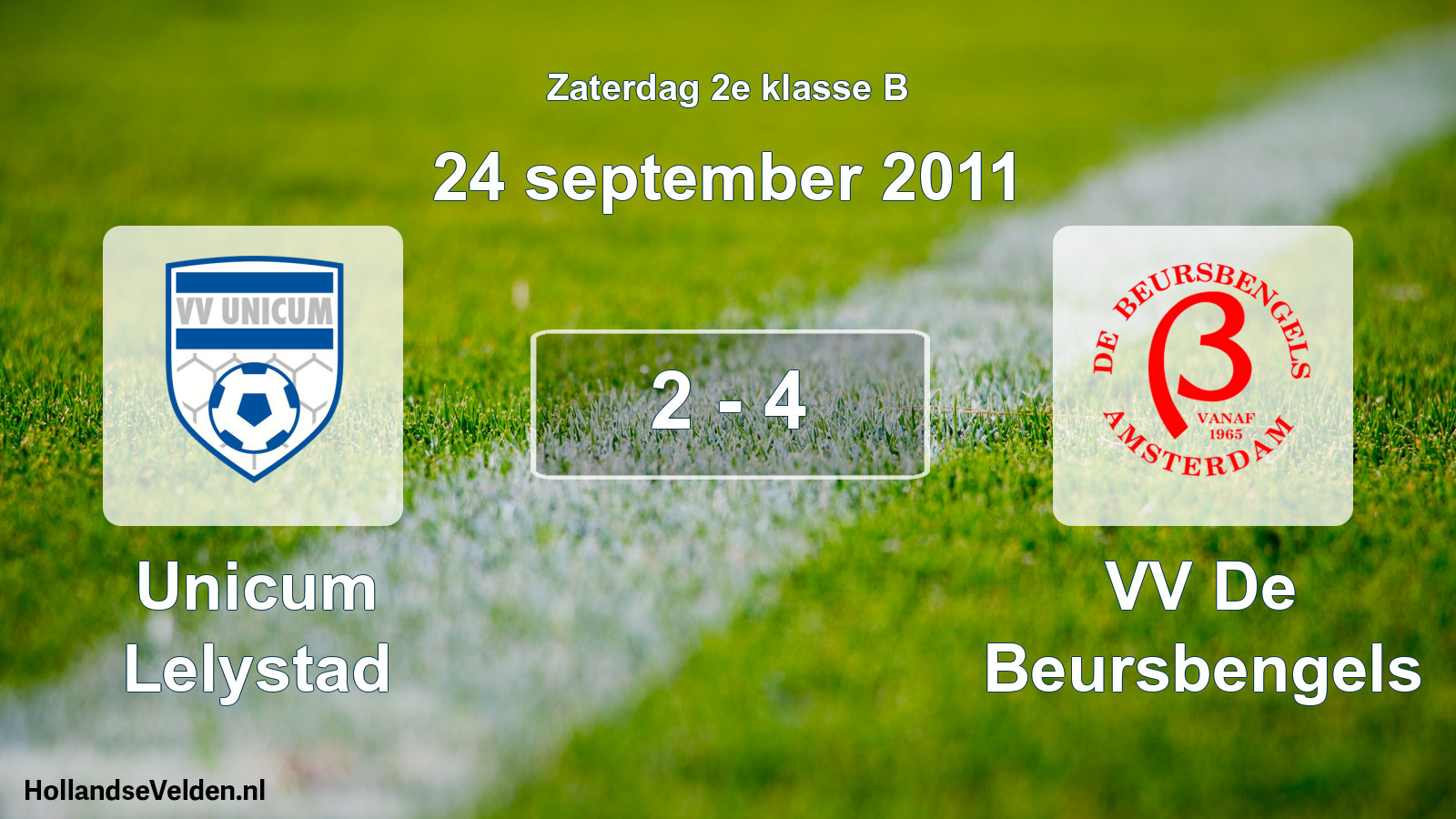 Total number of matches played: Unicum Lelystad - VV De Beursbengels 2 - 4 (24 September 2011)