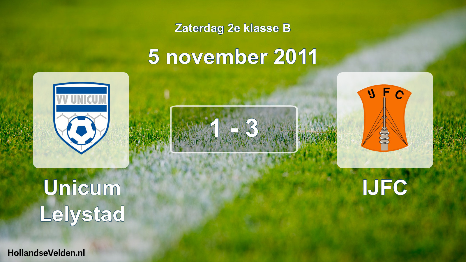 Total number of matches played: Unicum Lelystad - IJFC 1 - 3 (5 November 2011)