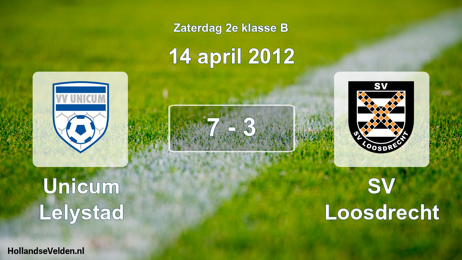 Total number of matches played: Unicum Lelystad - SV Loosdrecht 7 - 3 (14 April 2012)