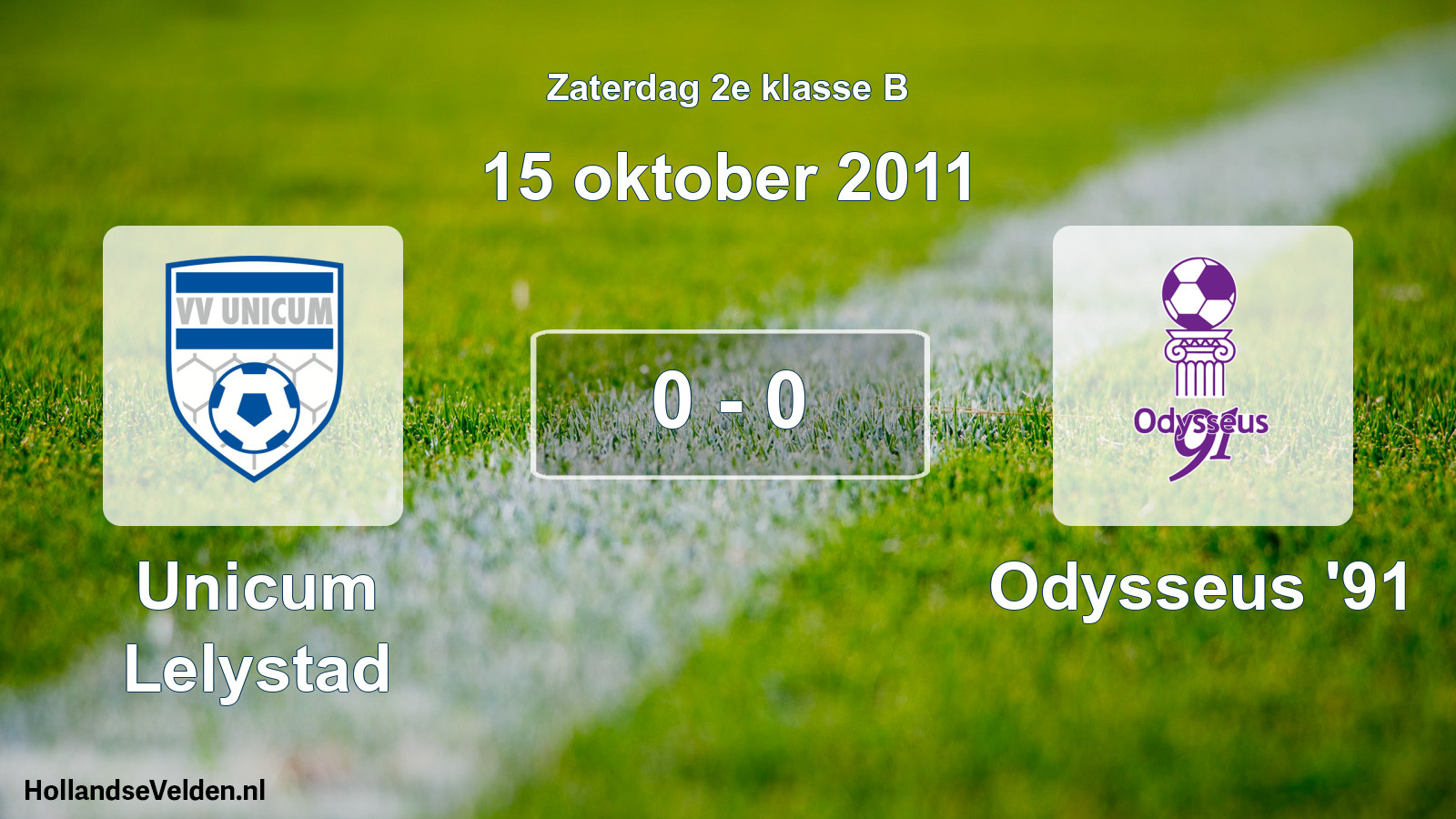 Total number of matches played: Unicum Lelystad - Odysseus '91 0 - 0 (15 October 2011)