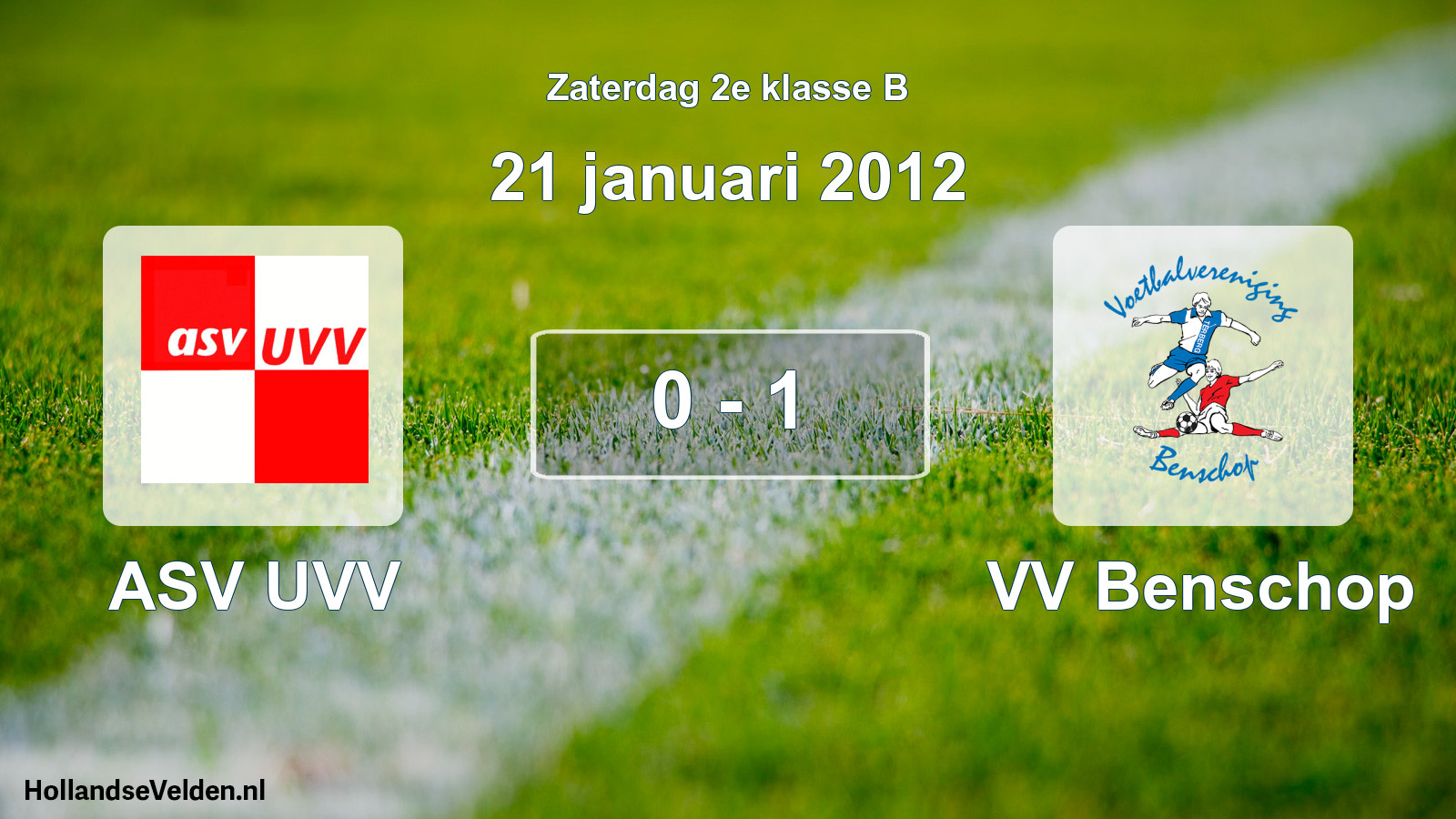 Total number of matches played: ASV UVV - VV Benschop 0 - 1 (21 January 2012)