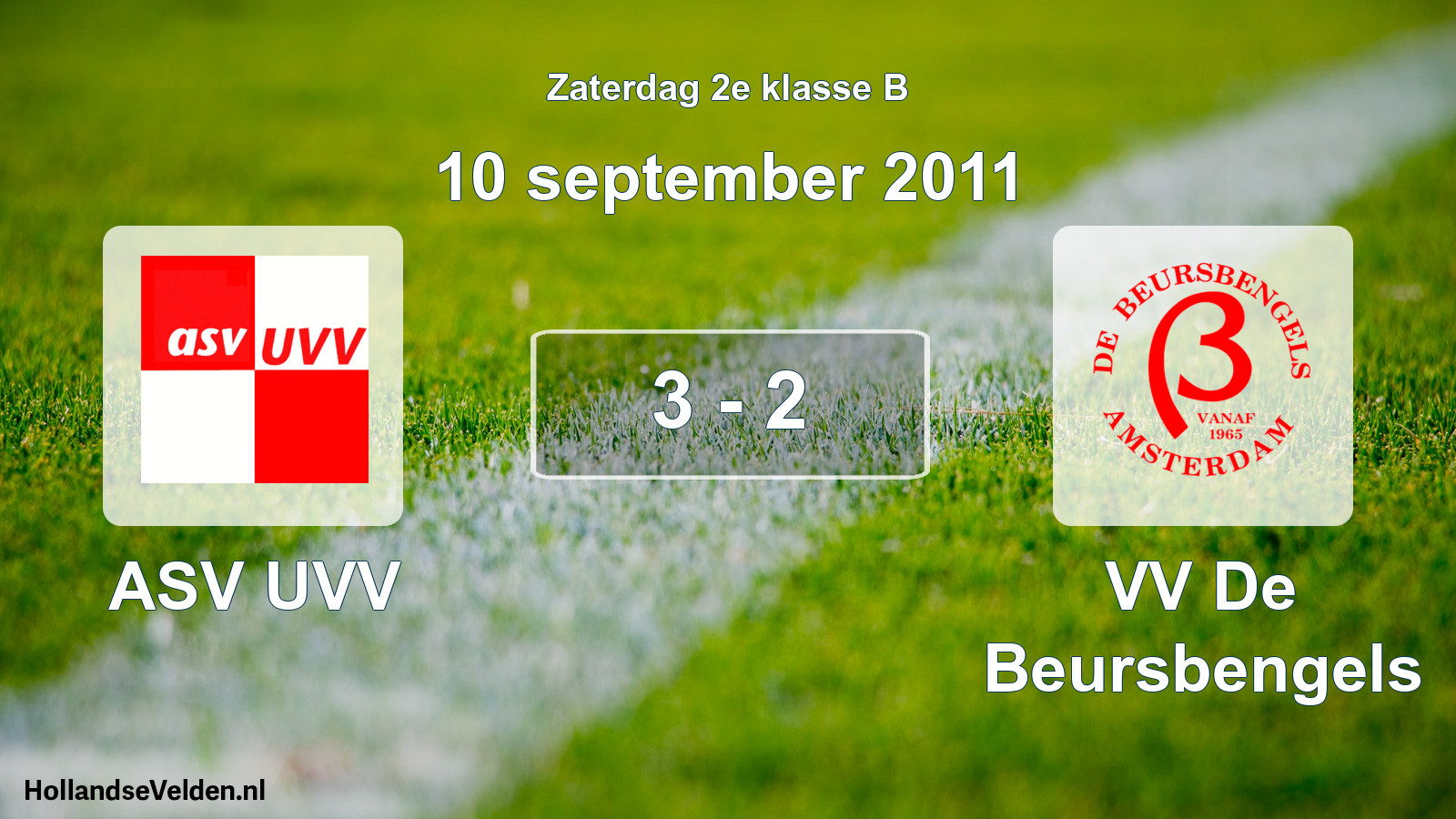Total number of matches played: ASV UVV - VV De Beursbengels 3 - 2 (10 September 2011)