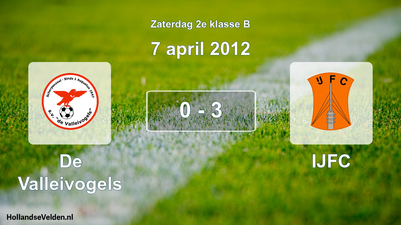Total number of matches played: De Valleivogels - IJFC 0 - 3 (7 April 2012)