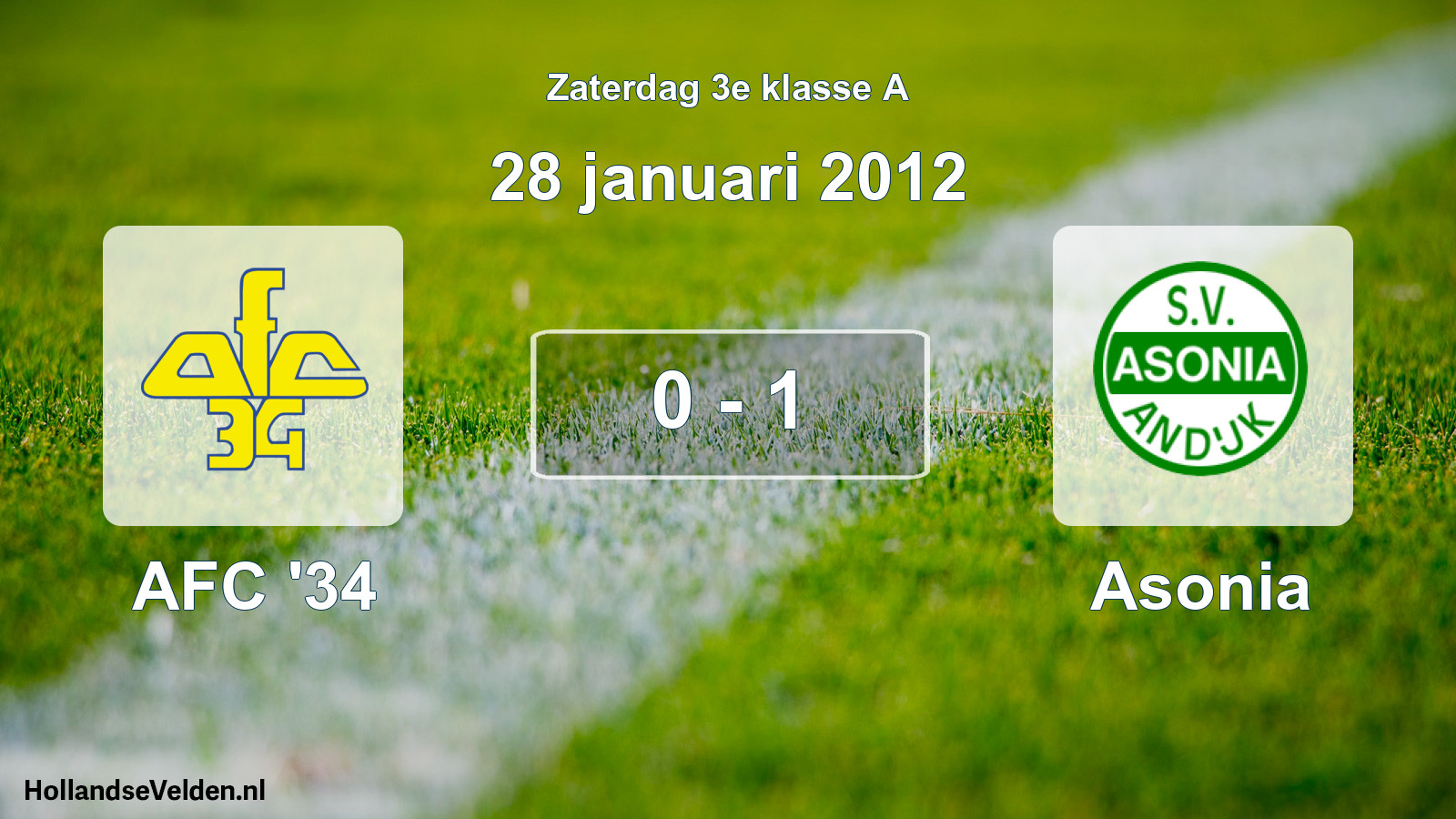 Total number of matches played: AFC '34 - Asonia 0 - 1 (28 January 2012)