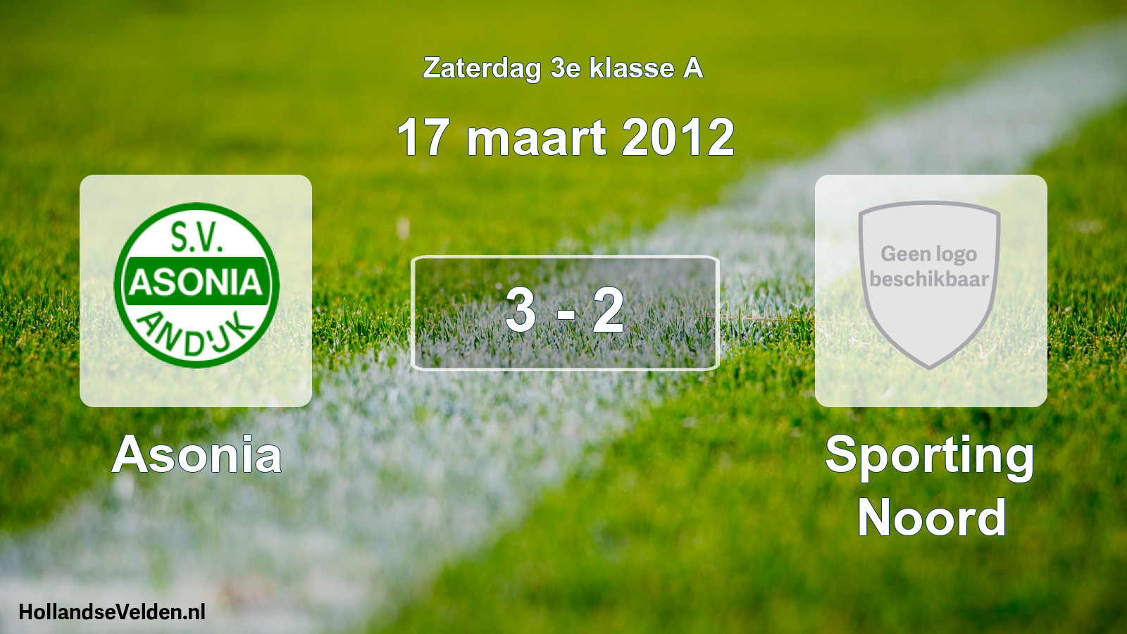 Total number of matches played: Asonia - Sporting Noord 3 - 2 (17 March 2012)